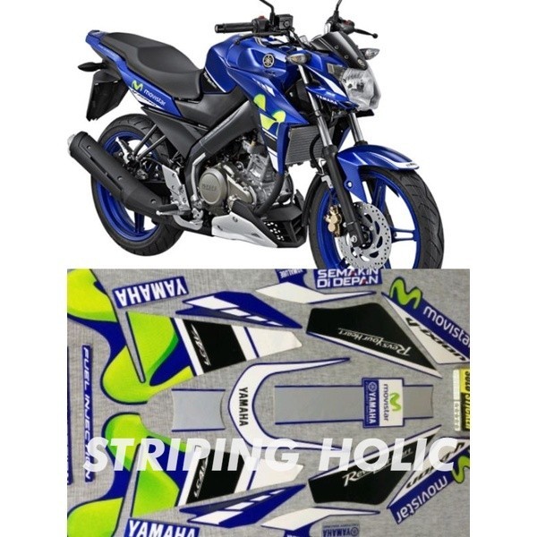 STIKER STRIPING VIXION 2015 BIRU