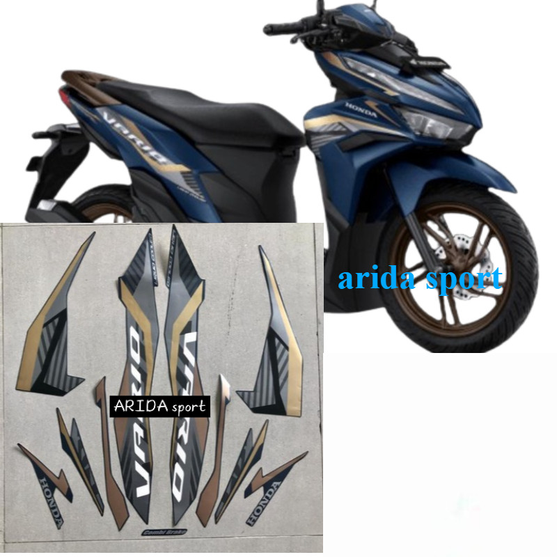 Striping sticker lis body vario     new vario techno 125 iss led fi cbs 2022 2023 2024 biru doff