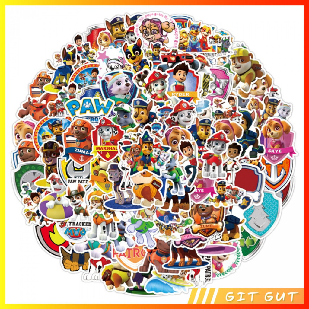 

Sticker Pack Stiker Vinyl 50 pcs Paw Patrol Cartoon Animasi
