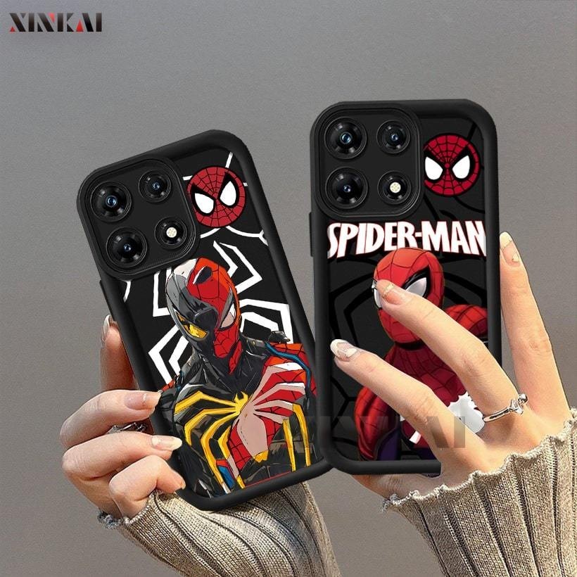 Casing hp Infinix Hot 30i Smart 7 Hot 11 Play 12 Note 12 G96 Smart 8 SPARK GO 2024 Note 30 20S Play 9 Play Hot 10 Play Smart 5 Smart 6 steel and iron spiderman Camera Protection Shockproof Silikon Soft case XINKAI