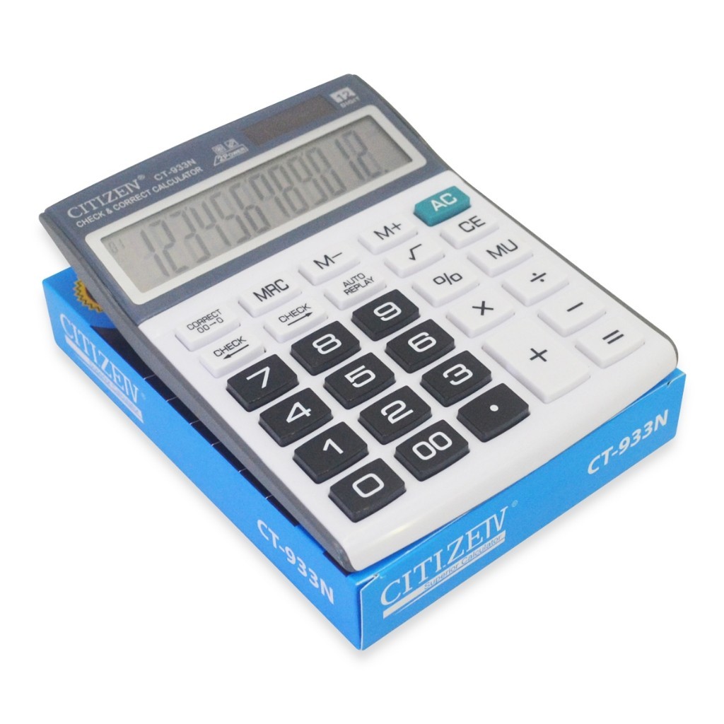 

Kalkulator Citizeiv CT-933N Kalkulator 12 Digit Calculator Mirip Citizen CT-933N