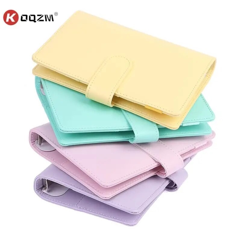 

Pure Color New 6 Hole Binder Pockets Plastic Binder Zipper Money Saving Envelope A6 Binder Budget Planner Notebook Covers Folder