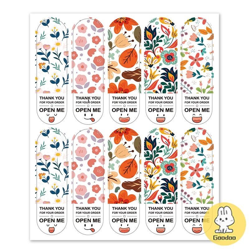 

100PCS / Ekspresi Lucu Stiker Persegi Panjang Stiker Kotak Hadiah Penyegelan - GOOD