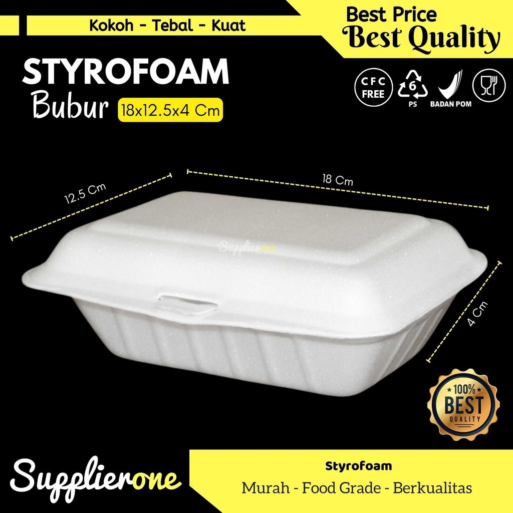 Styrofoam Bubur / Styrofoam 18x12.5x4 Cm / Sterofoam Makanan / Styrofoam Box Makanan / Sterofoam Box
