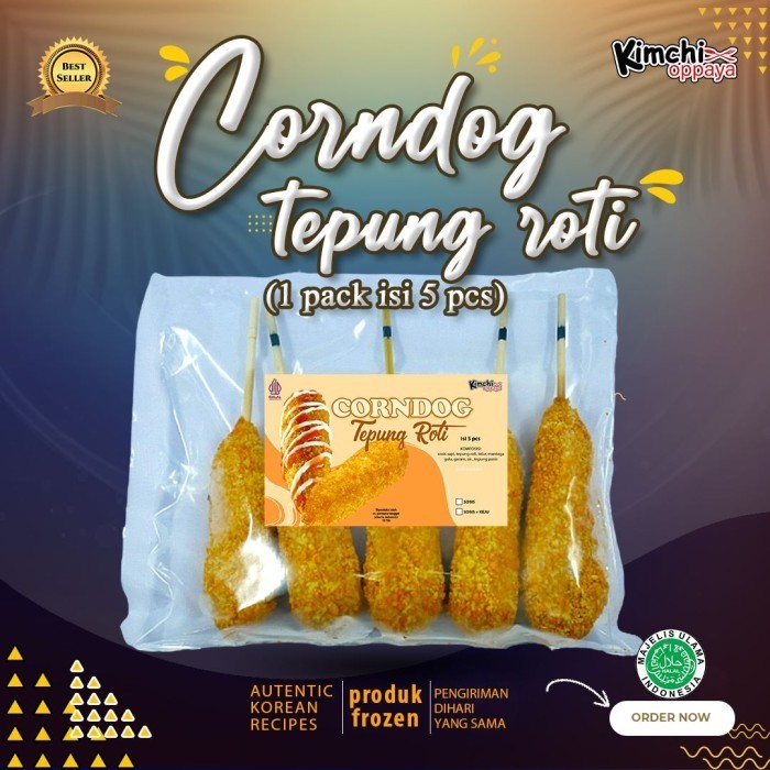 

Corndog Sosis Corn Dog Sosis Mozarella Frozen Halal (1 Pack Isi 5 Pcs) - Keju Ubi