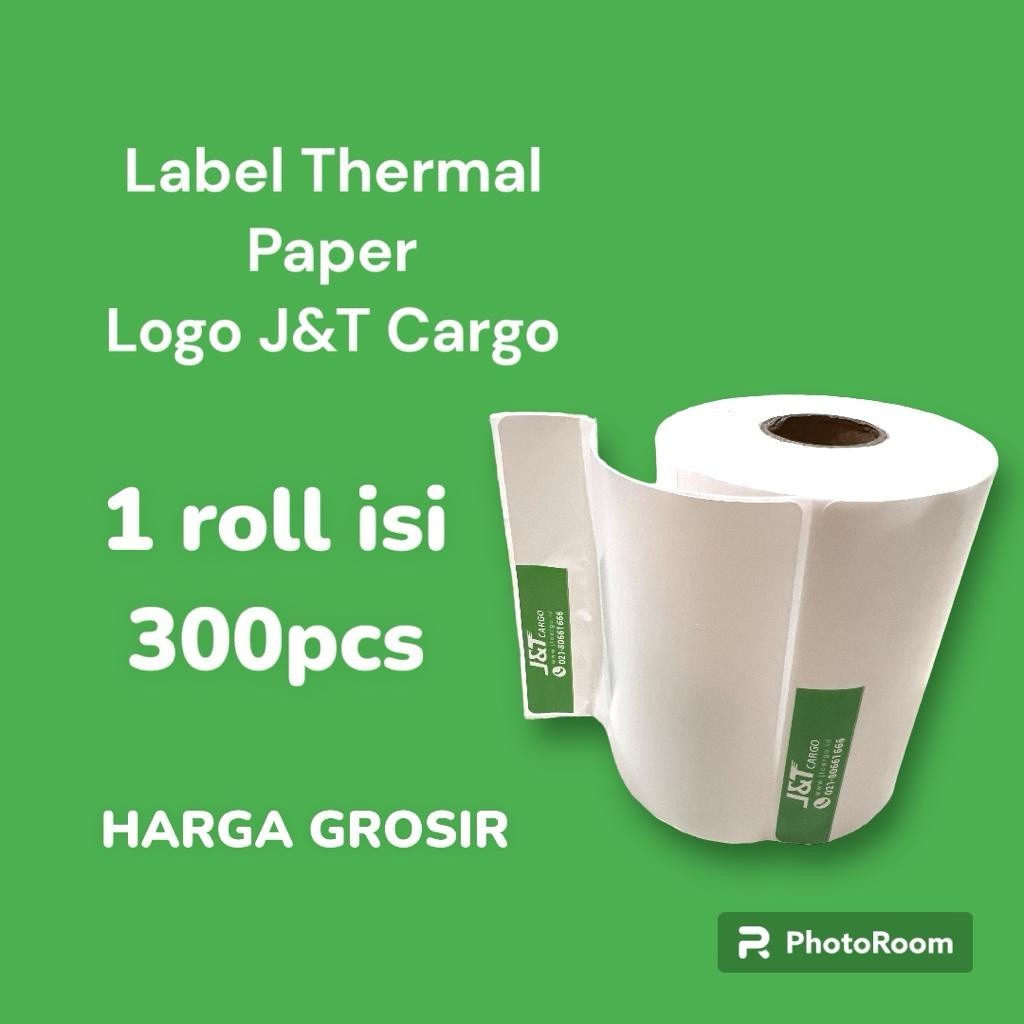 Kertas Thermal Label Barcode JNT Cargo 1 Roll isi 300pcs 100x100mm Ready Stock Resi Stiker