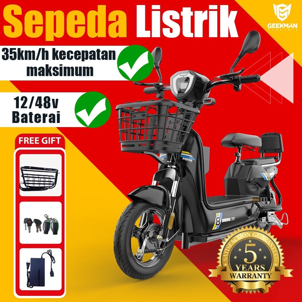 Geekman Sepeda Motor Listrik Dewasa Sepeda Motor Listrik Dewasa Sepeda listrik dewasa 45km dengan ga