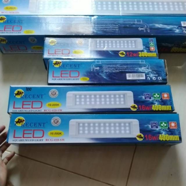 Lampu Aquascape 40cm 16watt recent rcg -418-sw 10.000 kelvin