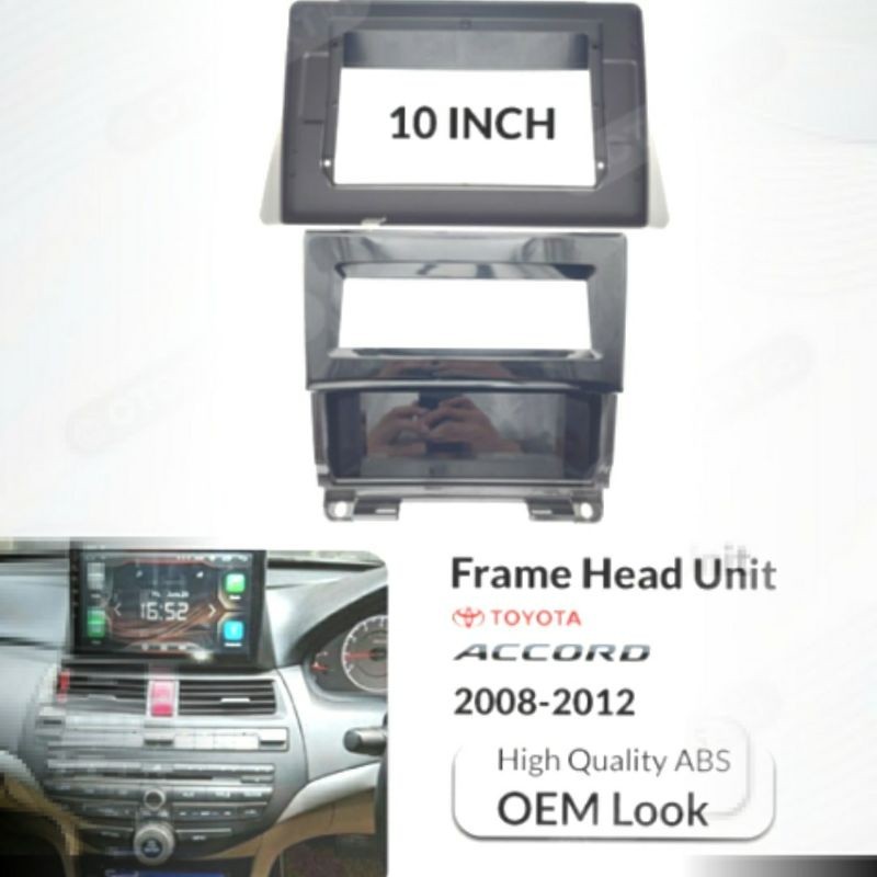 frame head unit android 10 inch mobil honda accord 2008-2012