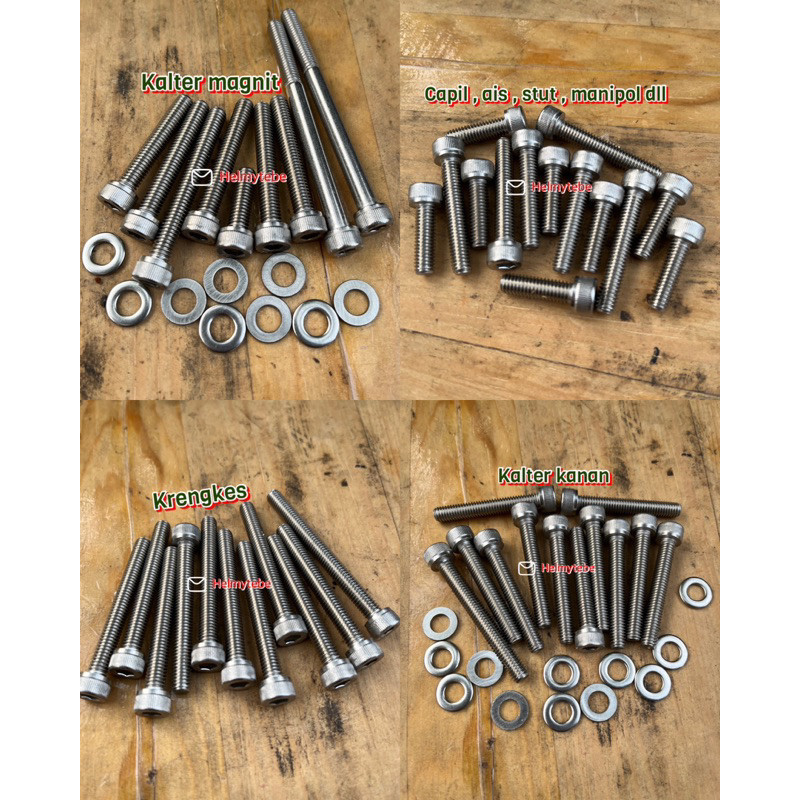 Baut L Stainless Bak Magnet Bak Kopling Kalter Megapro Tiger / baut L mesin kalter megapro tiger cb 