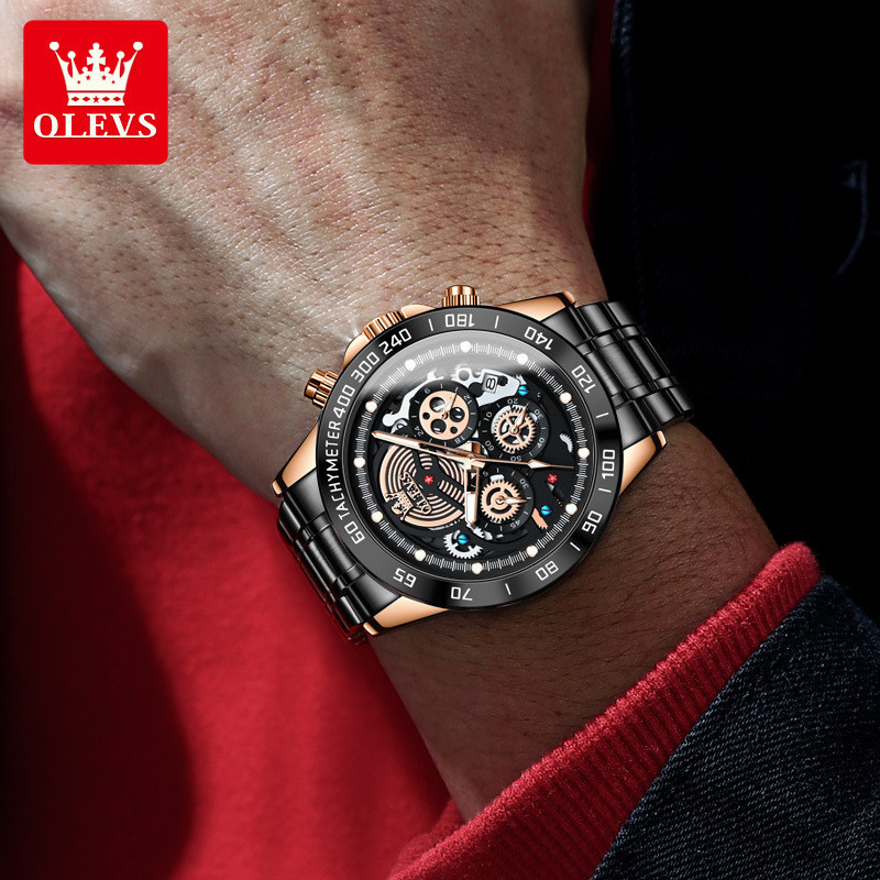 Jam Tangan Oulishi Jam Tangan Merek Dial Besar Jam Tangan Pria Olahraga Multifungsi Tahan Air Jam Ta