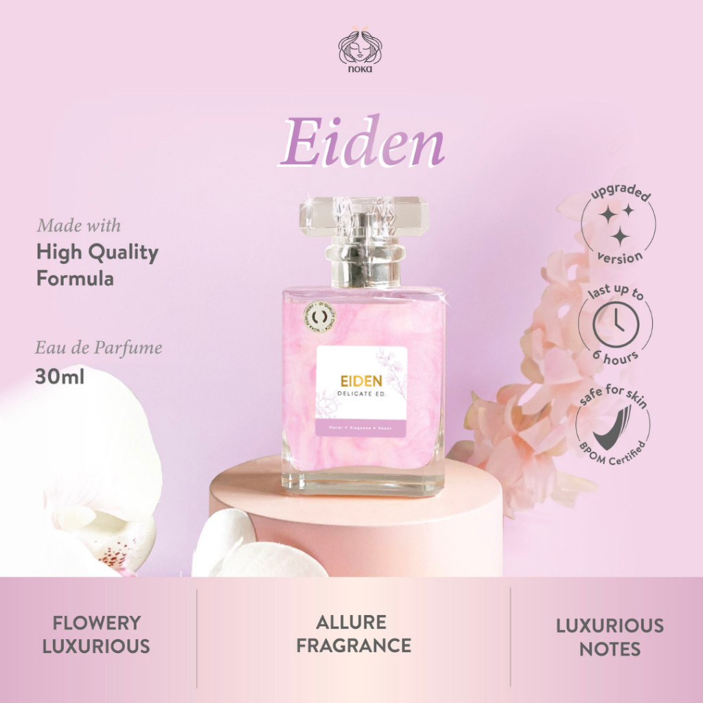NOKA Perfume DECANT - EIDEN (Eau de Perfume EDP) - Parfume Wanita Bunga, Segar, Mewah, Wangi, Tahan 