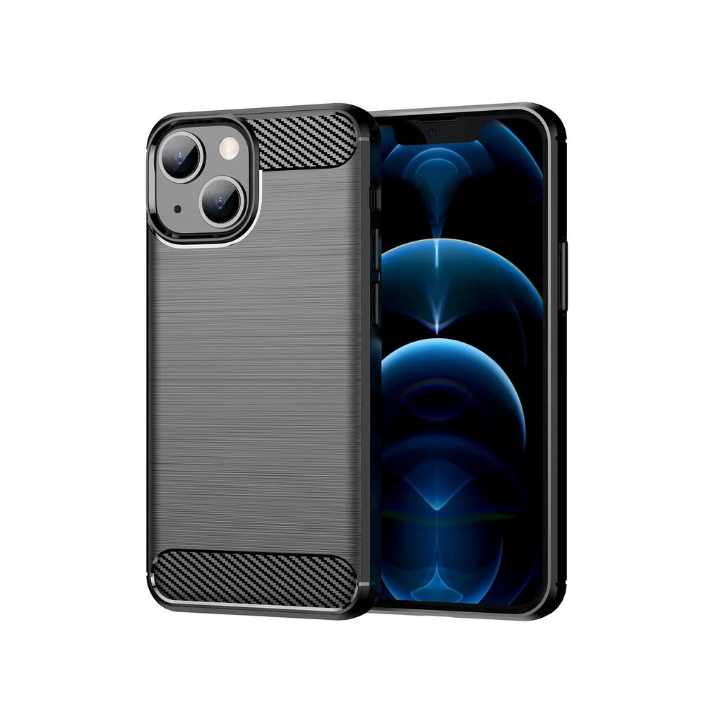 Casing HP iPhone 13 Mini iphone13 mini apple iphone 13mini Casing TPU Tekstur Serat Karbon Silikon L