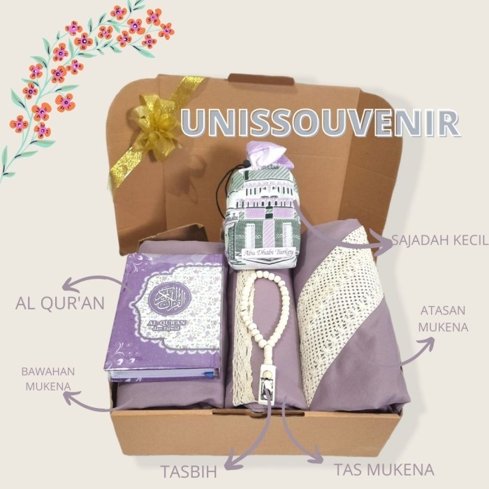 

[PROMO!!!] Hampers Box AL QUR'AN dan Mukena Lengkap Souvenir/Wedding/Gift - Ungu, Non Terjemahan
