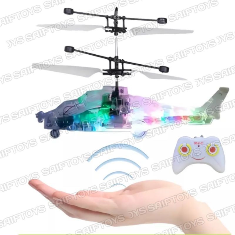 [ Free Batrai ] Mainan Anak Helikopter Sensor Led / Mainan Helikopter Terbang Remote Control / Helik