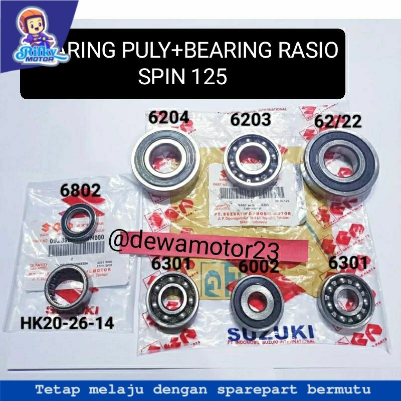 bearing rasio set spin 125+bearing puly plus bearing klaher bak blok cvt spin