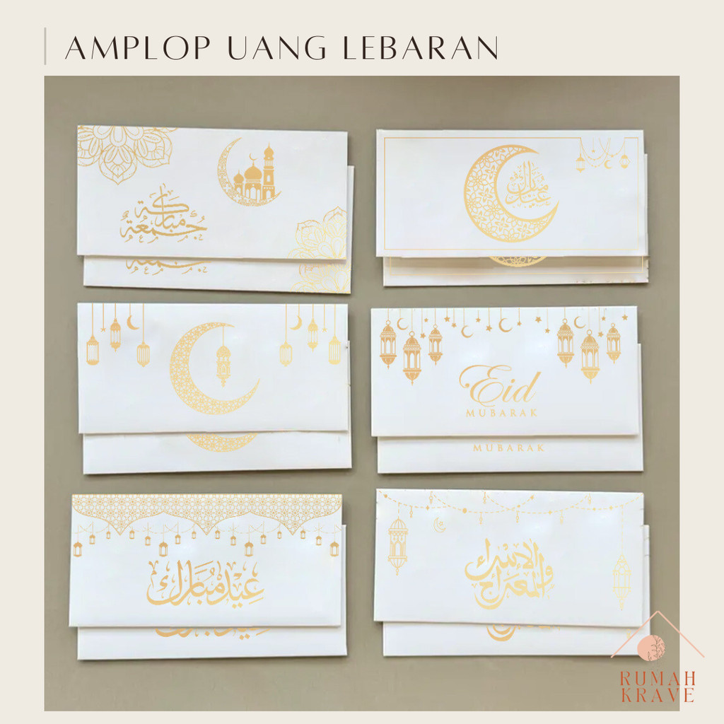 

RUMAH KRAVE - Amplop Uang Lebaran Putih Eid Mubarak Idul Fitri