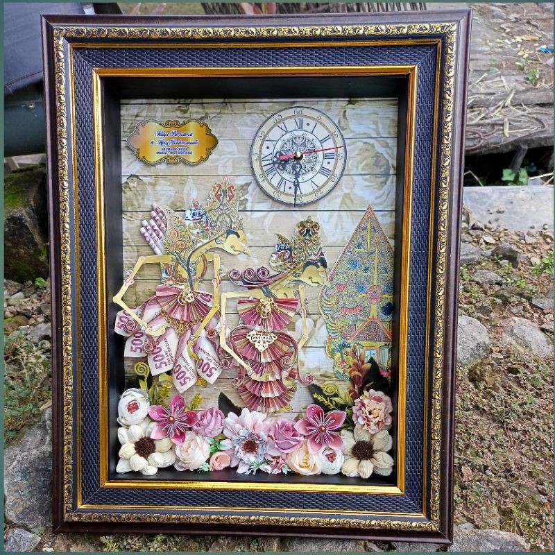 MAHAR UANG TERBARU Bingkai  Foto Mahar 3D Pernikahan Wayang Rama Sinta Mahar Rustik Murah Mahar Tran