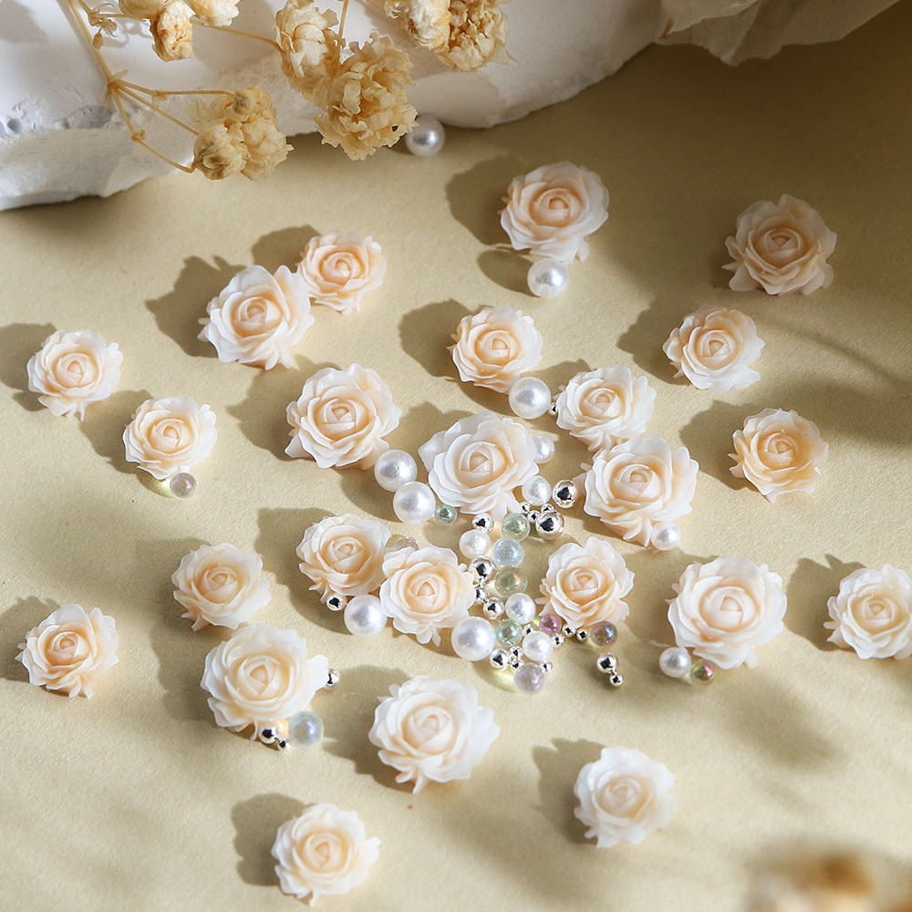 

Resin Filler Rose Mixed Pearl Art Decorations 3D Charm Design Accessories Epoxy/Silicone Mold Filling DIY Crafts Jewelry Making