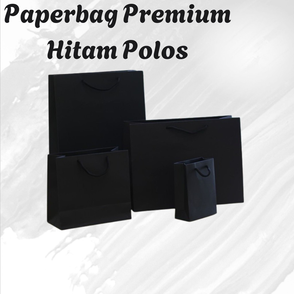 

Paperbag Premium Hitam Polos Elegant Handle Jinjing Jumbo Tas Kado Hadiah