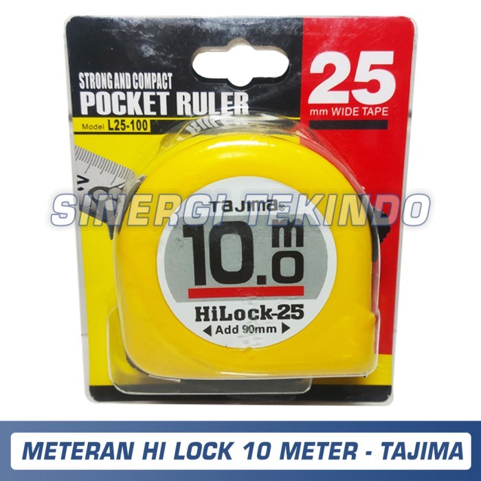 Meteran Hi Lock 10 M Alat Ukur Pengukur Meter Measure Tape - TAJIMA