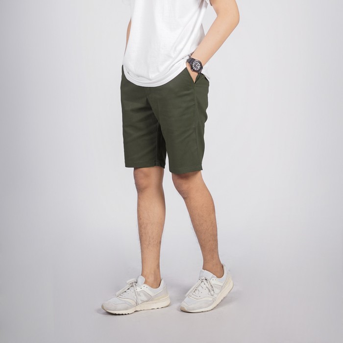 Celana Pendek Chino Pria - Army, XL