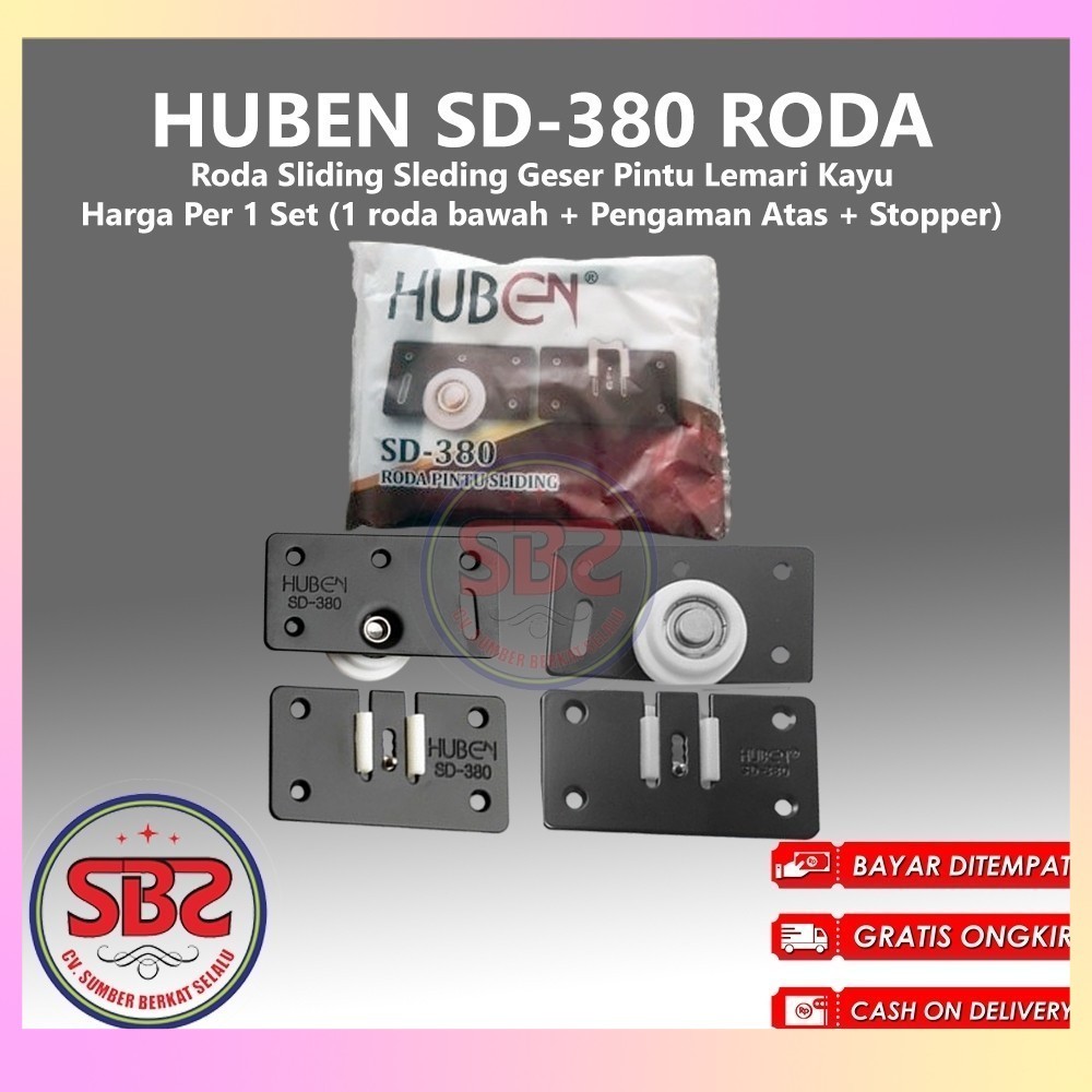 HUBEN SD-380 Roda Sliding Sleding Geser Pintu Lemari Kayu SD380 Huben SD-380