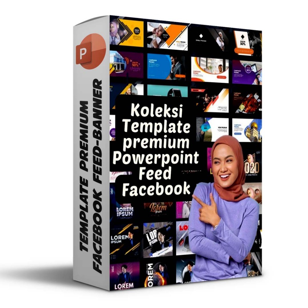 Koleksi Template Premium Powerpoint Feed Facebook