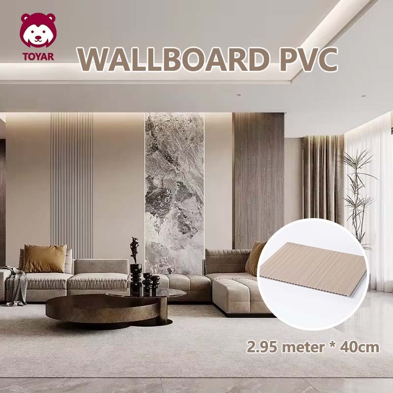 GT65R Wallboard Panel PVC / Quality Panel dinding WPC / pola marmer Dinding lebar 0.4m panjang 2.9m/