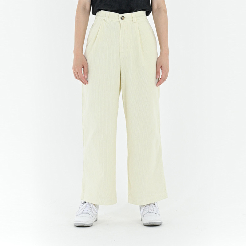 3Second Celana Panjang Wanita Loose Cotton Corduroy Trousers L180423