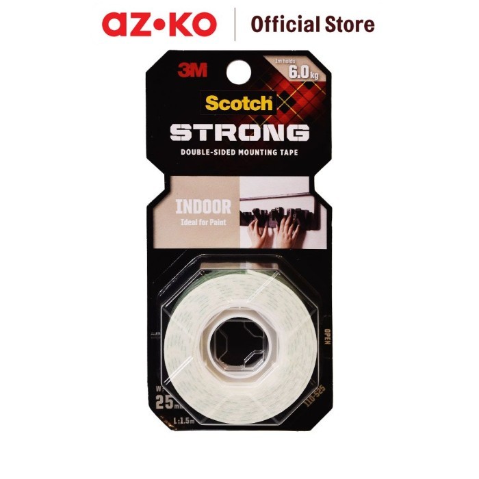 

AZKO 3m Double Tape Scotch Foam Mounting Tape 25x1.5 Mtr