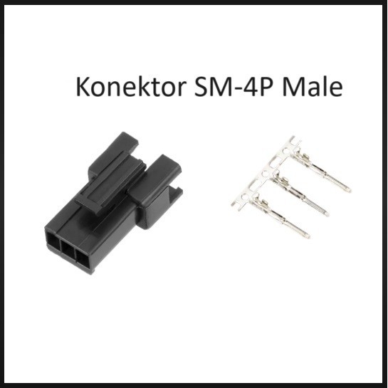TC99 Housing Konektor Batere JST SM 4Pin SM-4P 2.54MM Male Housing Crimp soket hitam 4pin