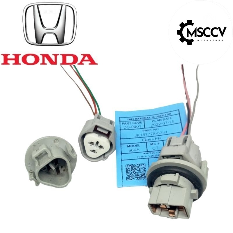 SOKET FITING LAMPU KABEL KAKI 3 UNTUK SEMUA MOBIL HONDA NEW ORIGINAL
