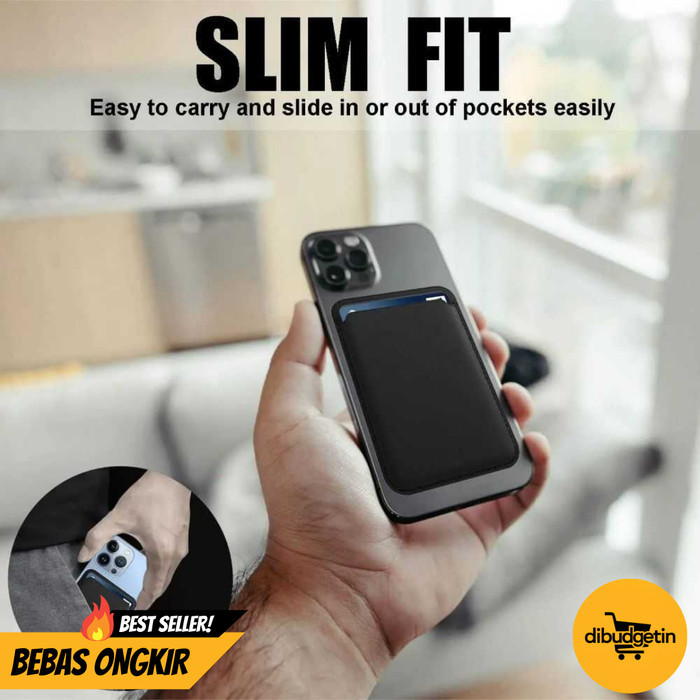 

Dompet Kartu Magnetic Card Holder MagSafe PU Leather for iPhone - WEAMO WM-95