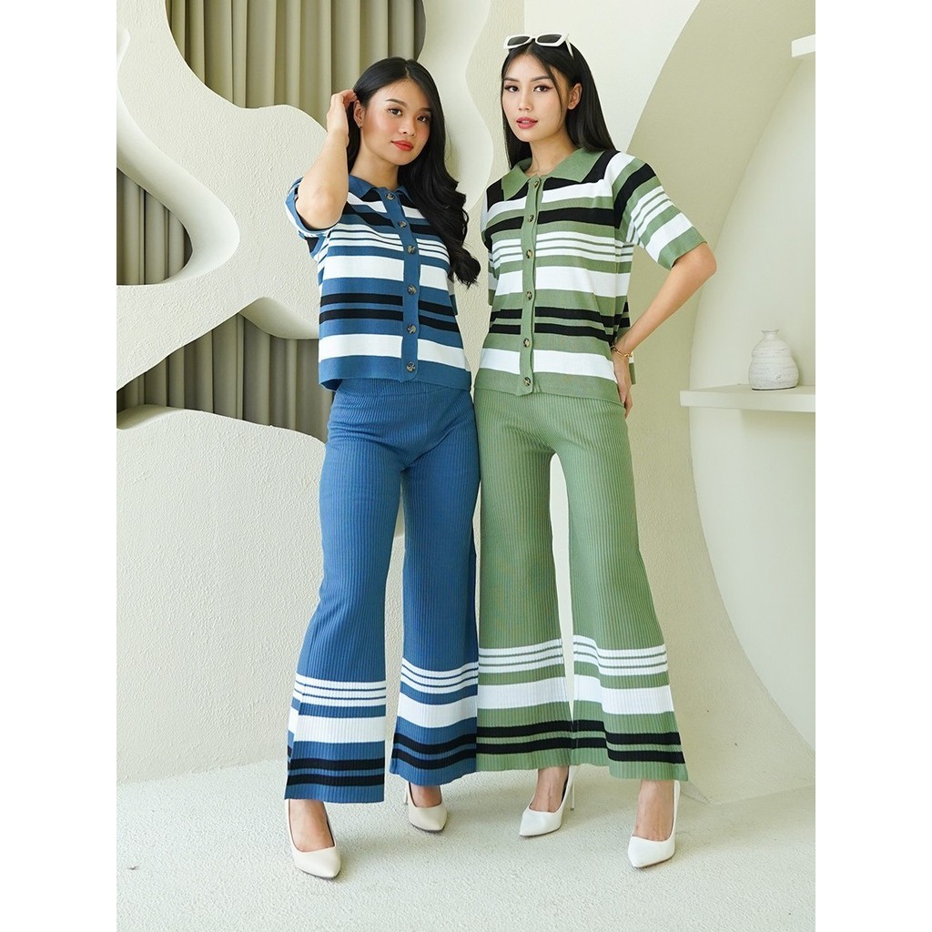 One Set Pants Rajut Garis Keyra