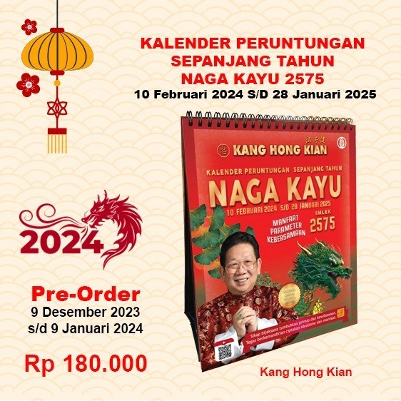 

Buku - Kalender Peruntungan Sepanjang Tahun Naga Kayu 2024 Imlek 2575 - Kalender Naga