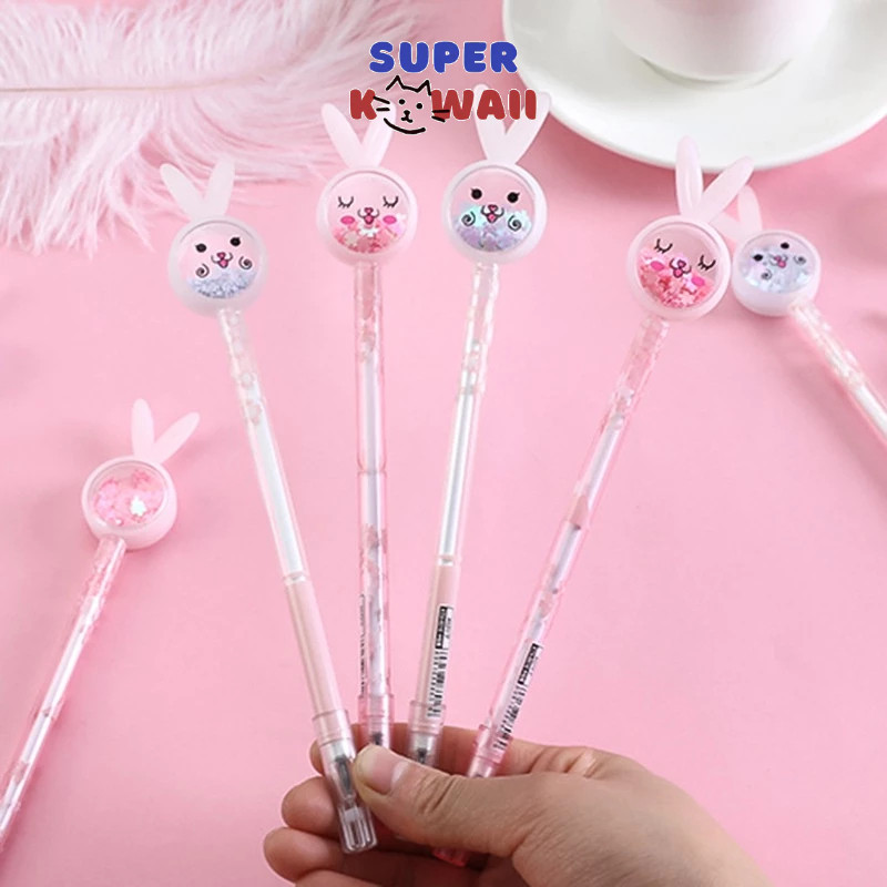

Super Kawaii - [SK38] Pulpen payet gliter bunny kelinci rabbit catty lucu