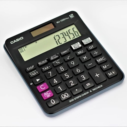

Kalkulator Meja CASIO MJ-120D Plus-BK Check & Correct Calculator