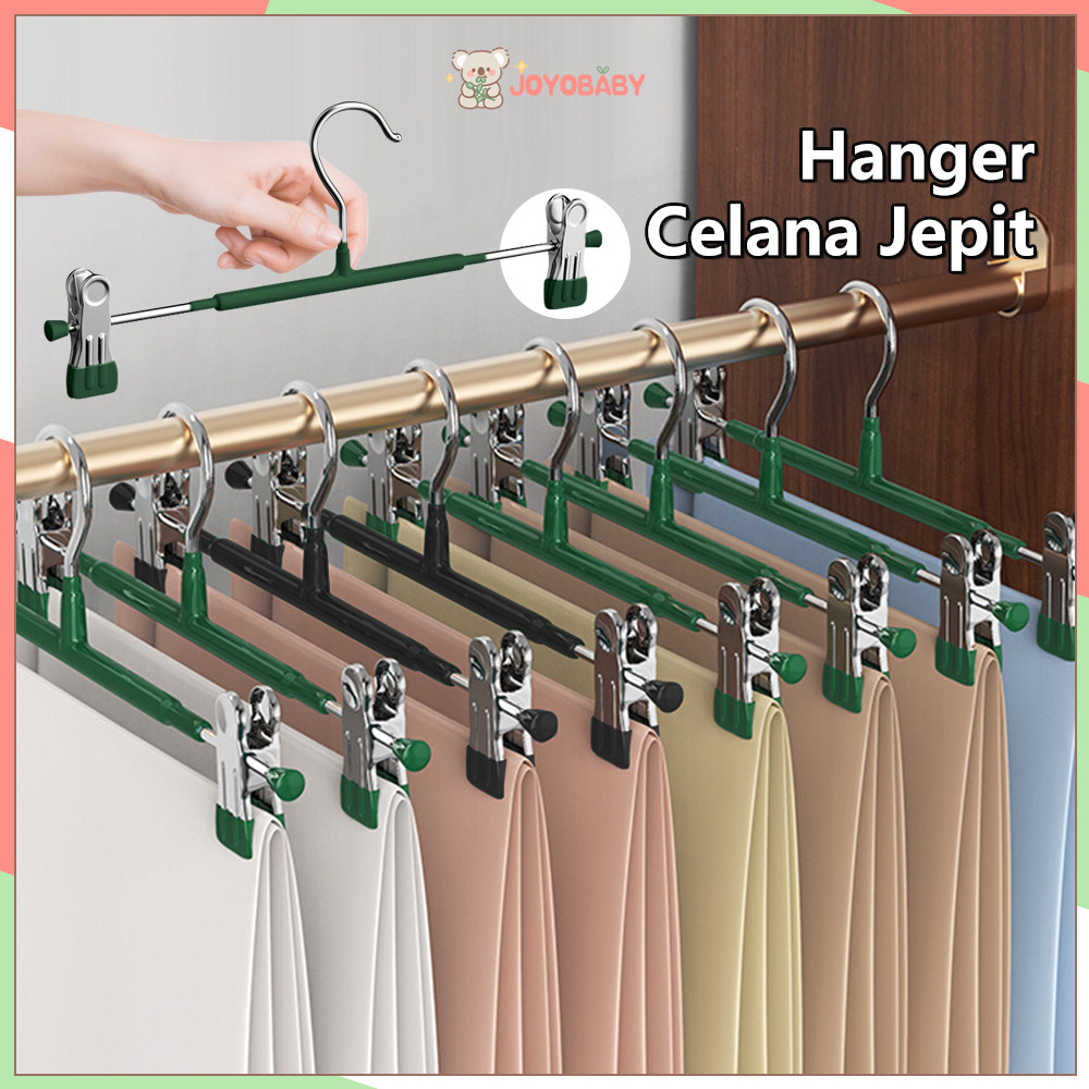 JOYOBABY Hanger Jepit Celana/Hanger Jepit / Hanger Kerudung/ jepit Hanger clip besi/Gantungan Baju J