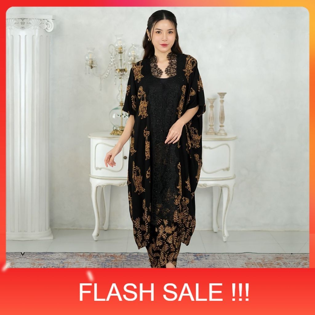 PROMO ANDIN Set Outer Lace dan Rok Lilit Batik Wayang