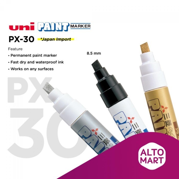 

PROMO!! -UNI PAINT MARKER PX30 PX-30 Based Oil Spidol Cat Permanen All Surface - Blue