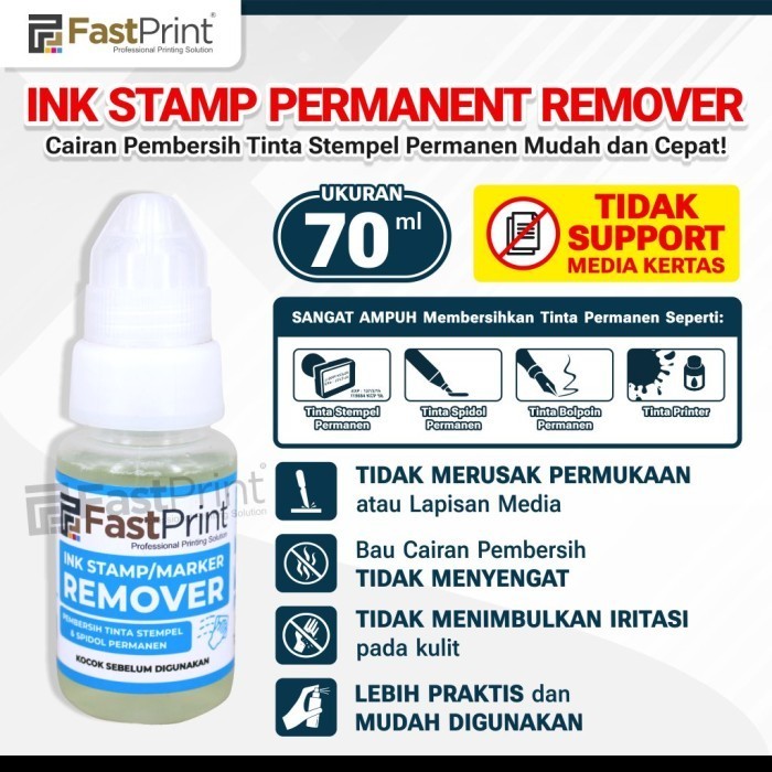 

PROMO!! -Fast Print Cairan Penghapus Pembersih Tinta Stempel Permanen 10 ML - Tetes 10 ML
