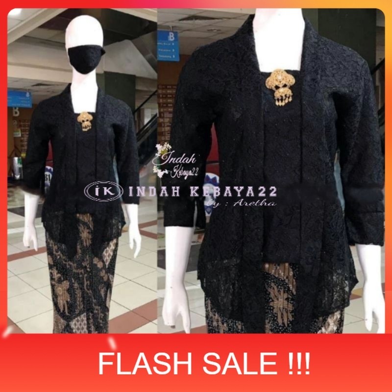 PROMO Indah Kebaya22 - Set Kebaya Kutubaru Modern Brokat Tebal Setelan Baju Kebaya Wanita Kondangan 
