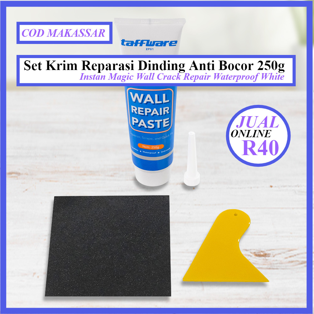 Set Krim Dempul + Kape Tembok Cream Pasta Penambal Dinding Instan Wall Repair Magic Pasta 250g - Taf