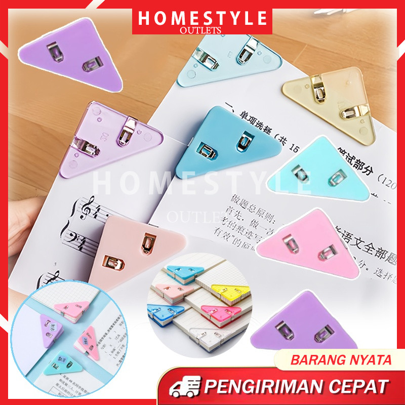 

Clip KLIP kertas / Klip Binder / Penjepit Sudut Kertas / Klip Sudut Kertas Segitiga Warna Warni / Binder Clip Paper Clip