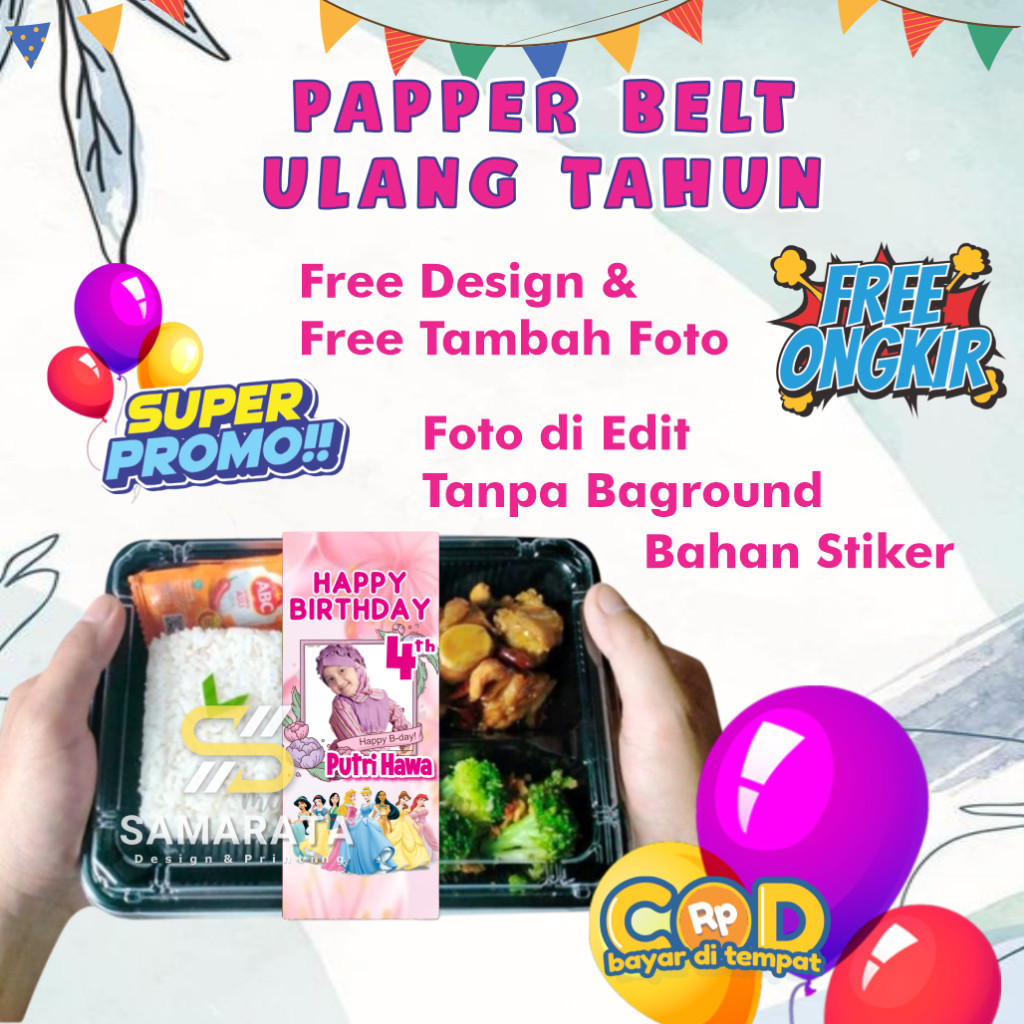

Paper Belt Bento / Kotak Nasi Ultah / Pengikat Hamper / Sabuk Kotak Makanan / Roller
