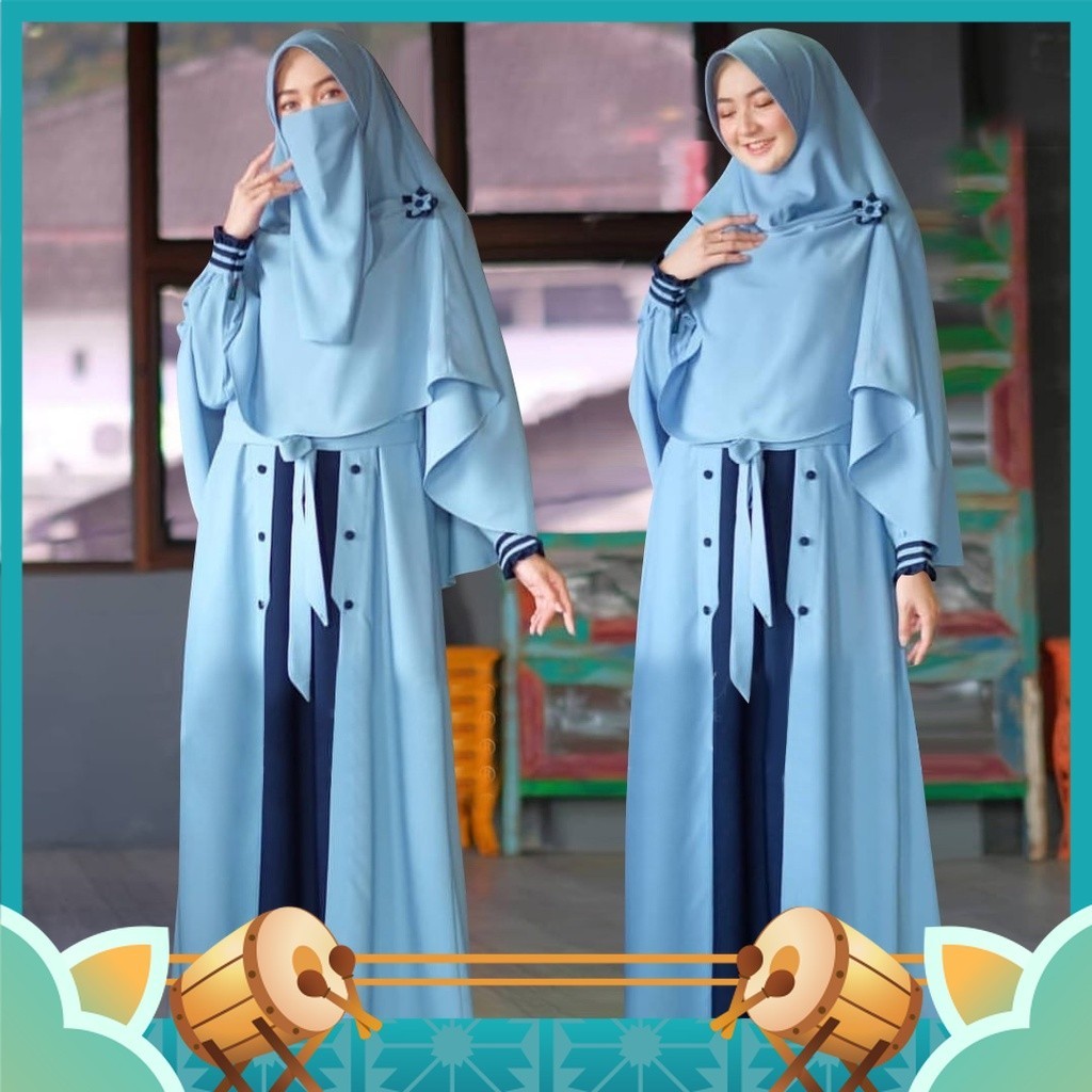 Baju Lebaran Gamis Dress Murah Cantik Premium / GAMIS SYARI SET JILBAB PLUS  CADAR TERBARU SAHARA | 