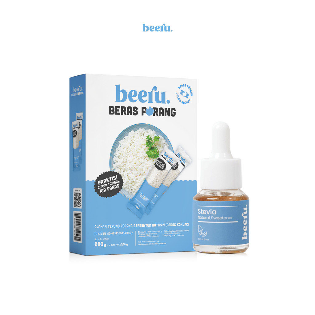 

Beeru Stevia 15mL dan Beeru Beras Porang Box