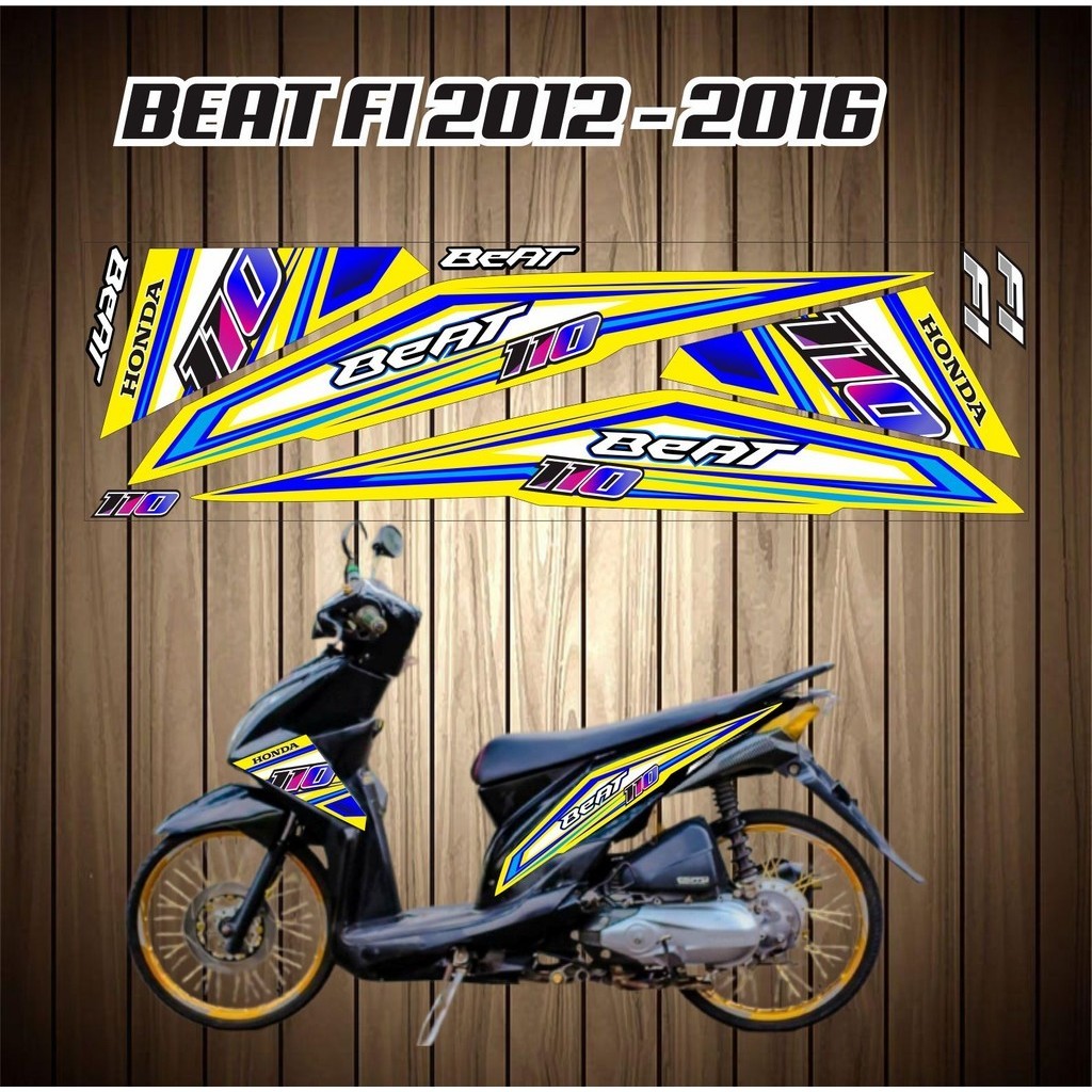 VARIASI COD/ STIKER MOTOR STRIPING POLET LIS BEAT MOTOR KUNING  MOTIF VARIASI STIKER BEAT FI 2012 20