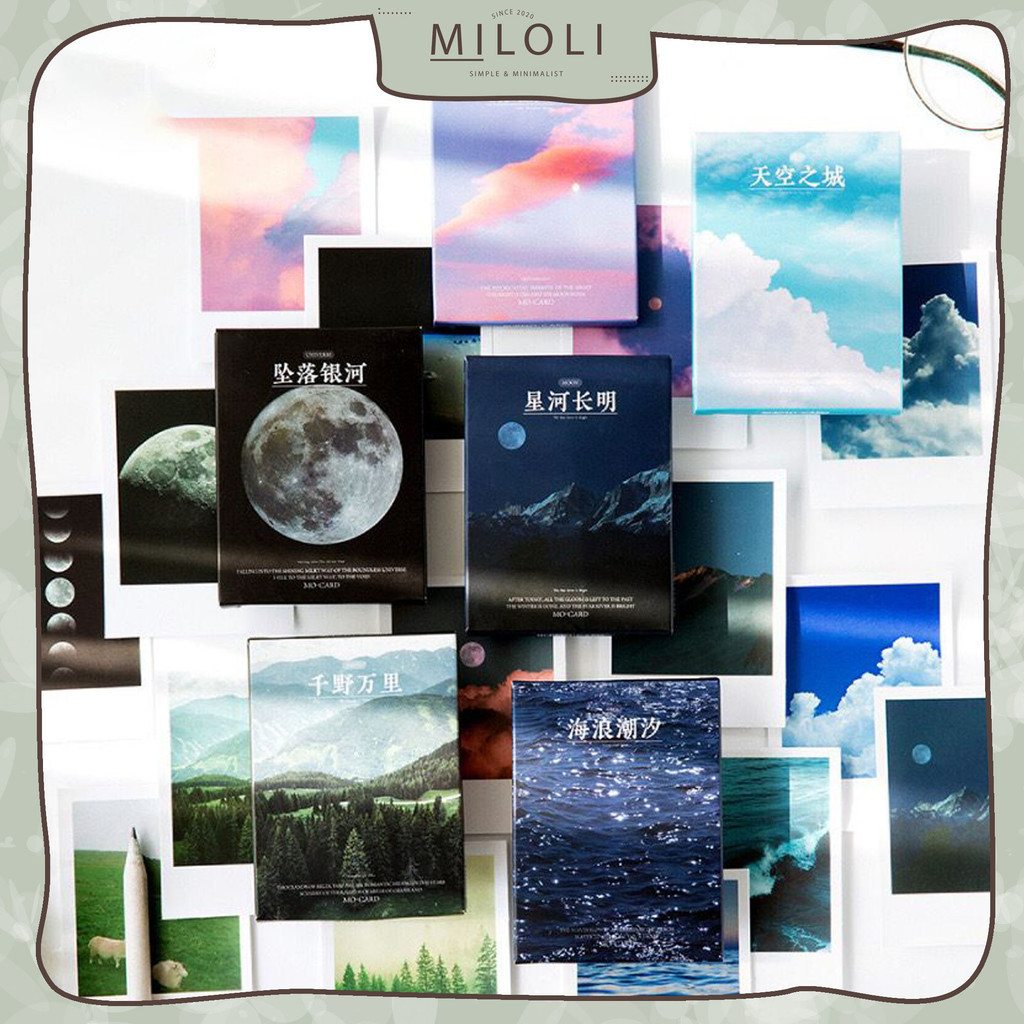 

[MILOLI] 30Lembar ROMANTIC SCENERY SERIES Sticker Book Deco Planner DIY Scrapbook Stiker Dekor - B0448